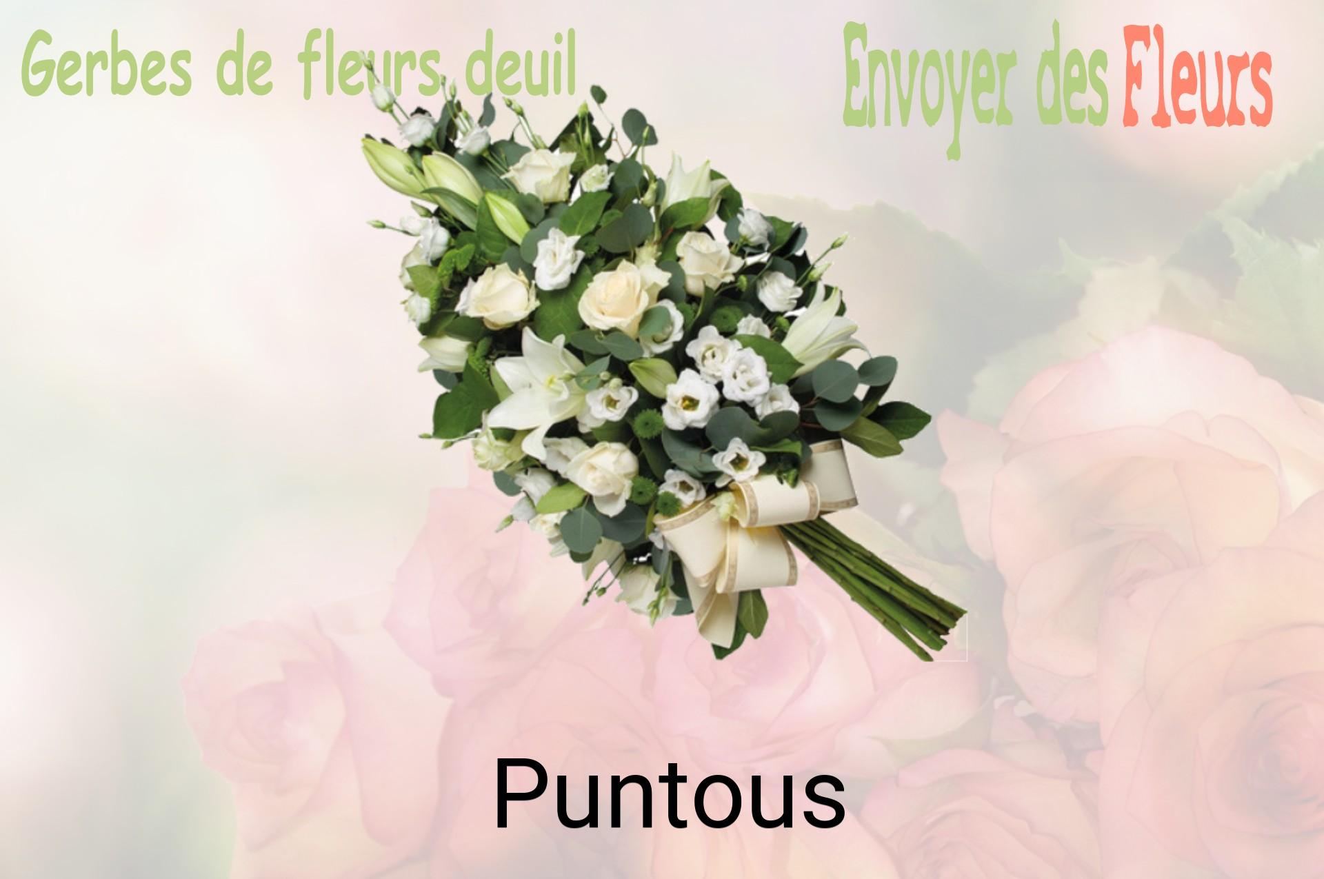 Gerbe de fleurs de deuil livrée à Puntous